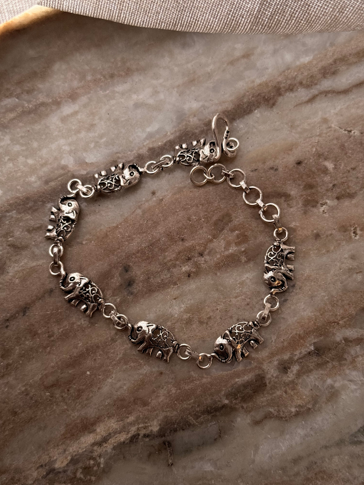 925 Sterling Silver Elephant Bracelet