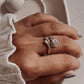 Sterling silver vintage ring with rose motif