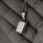 925 Sterling Silver Classic Rectangular Vintage Motifs Engraved Photo Pendant