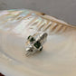 925 Sterling Silver Green Tourmaline Raw Uncut Molten Textured Statement Handcrafted Ring