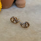 925 Sterling Silver Gold Plated Moissanite Polki Paisley Studs Earrings