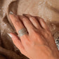 925 Sterling Silver Bohemian Dessert Spirit - Leaf Textured Wrap Hill Tribe Handcrafted Adjustable Ring