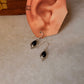 925 Sterling Silver Black Onyx Pear Rawa Handcrafted Hook Earrings