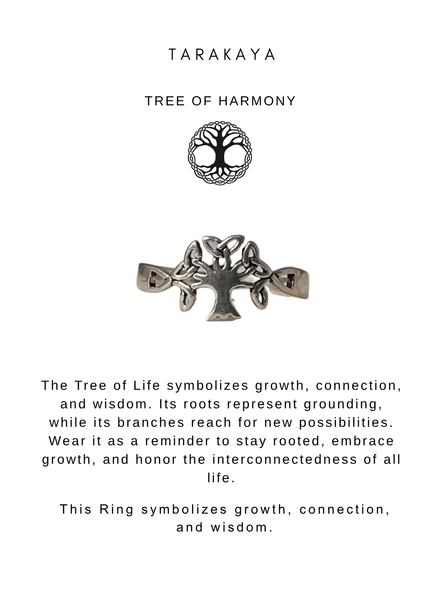 925 Sterling Silver Tree Of Life Small Boho Ring