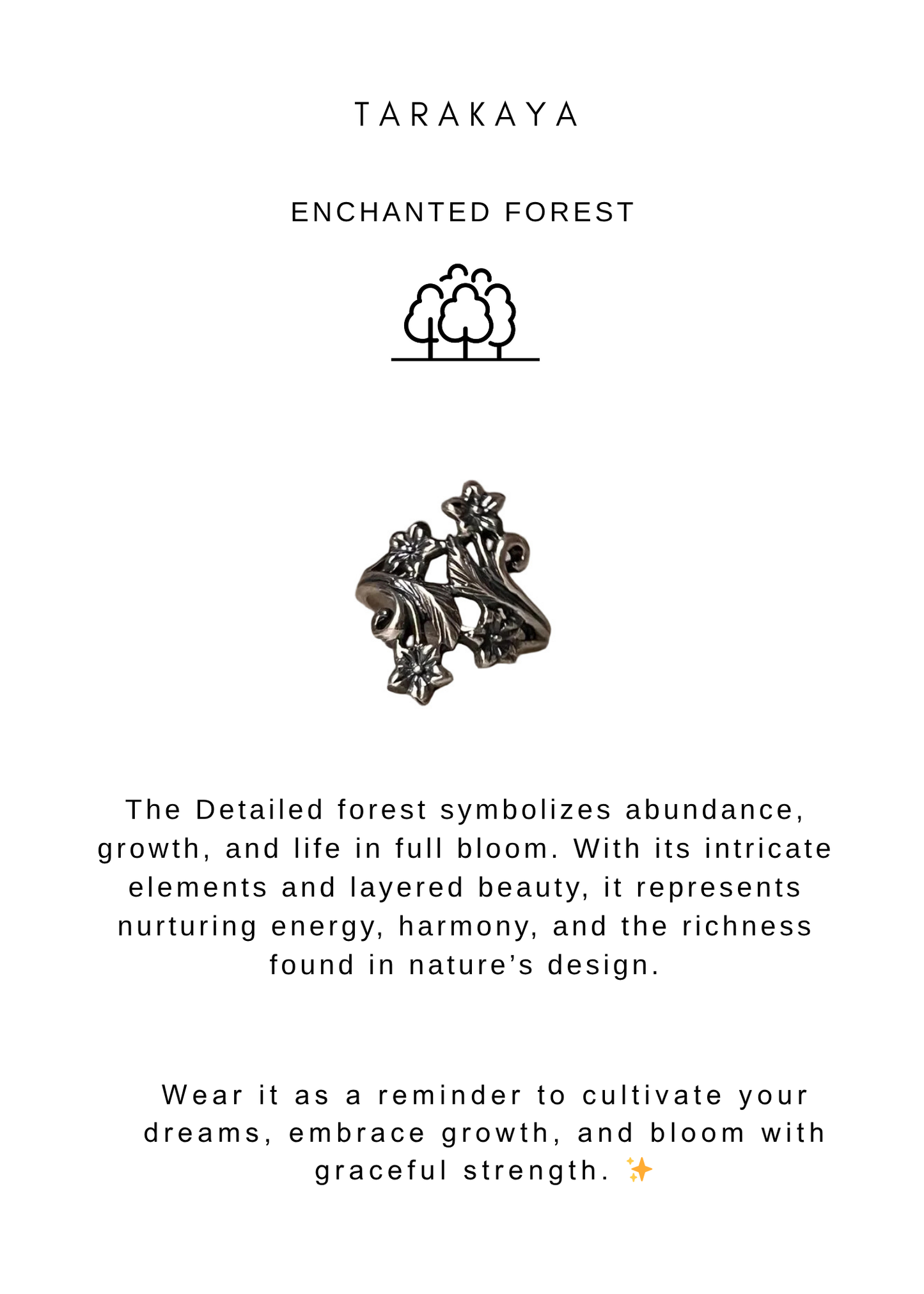 925 Sterling Silver Detailed Boho Forest Vintage Ring
