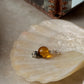 925 Sterling Silver Amber, Dalmantion jasper Crystal Charm