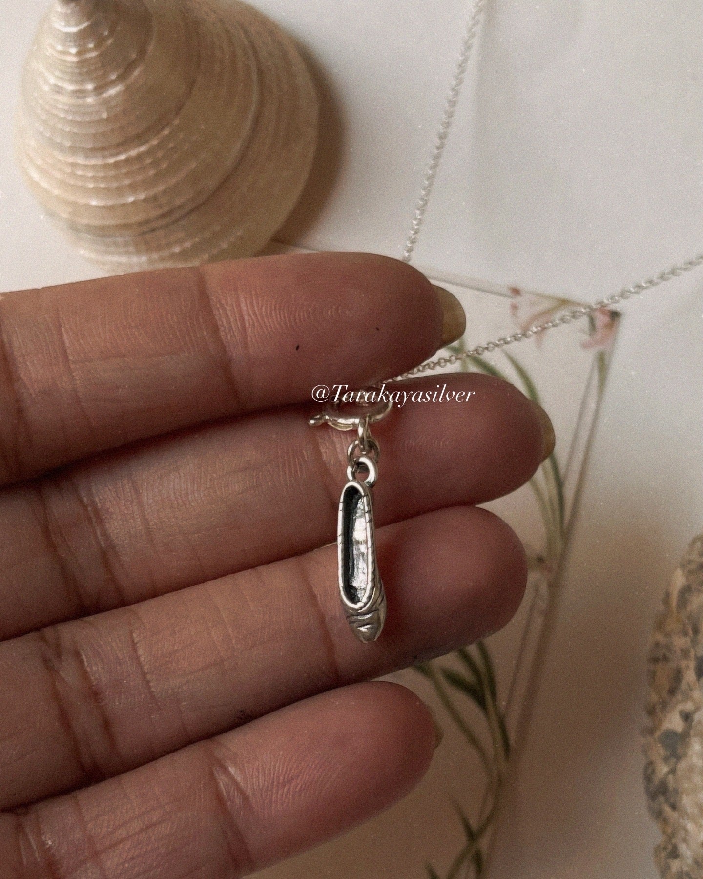 Princess shoes charm in high-quality 925 sterling silver  