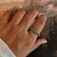 Bohemian Balinese fixed size silver ring with elegant craftsmanship.