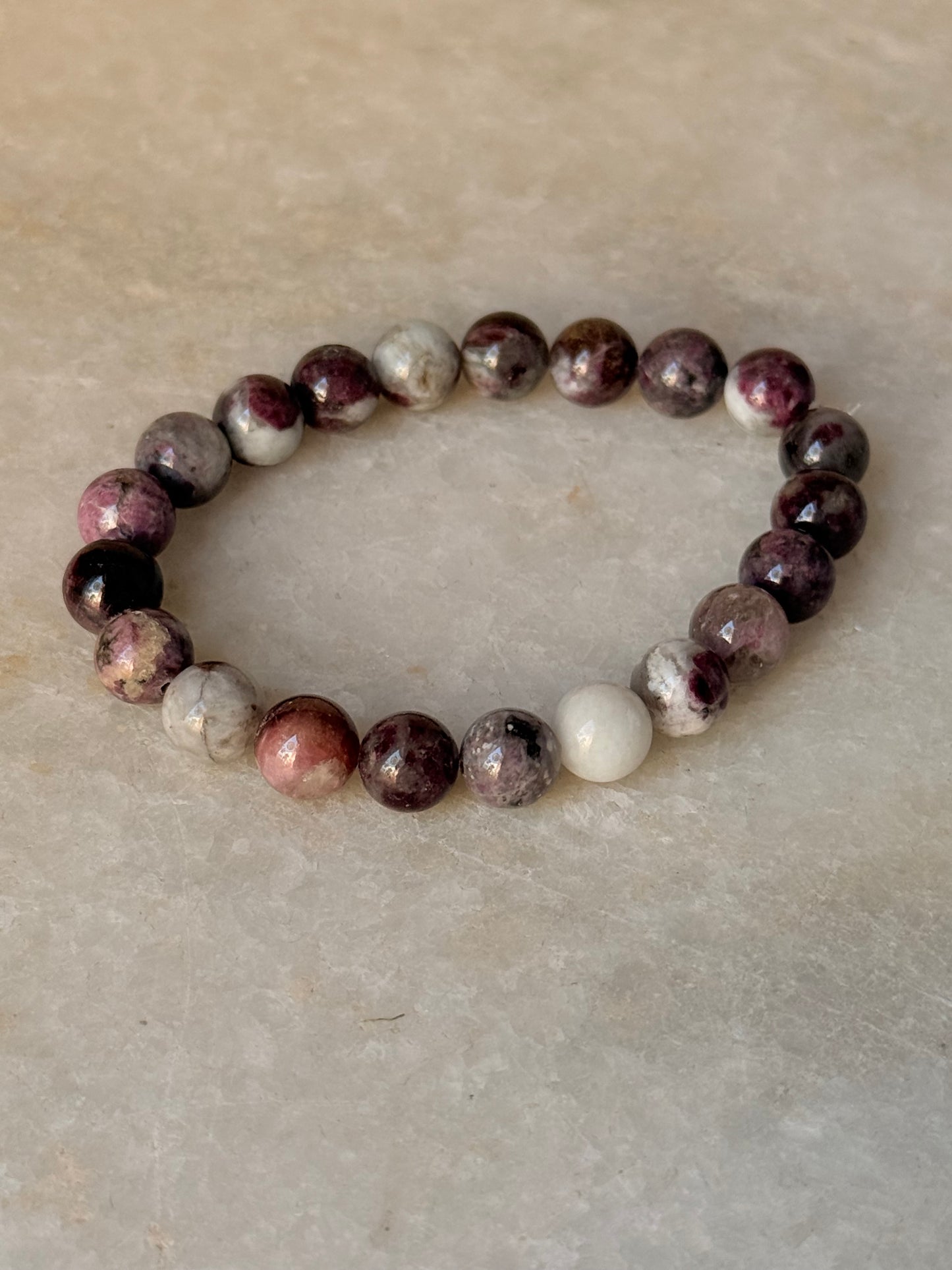Natural Crystal AA Pink Tourmaline 8mm Bracelet