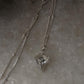 925 Sterling Silver Clear Quartz Goth Style Spiral Wire Wrapped Cable Dot Handcrafted Necklace