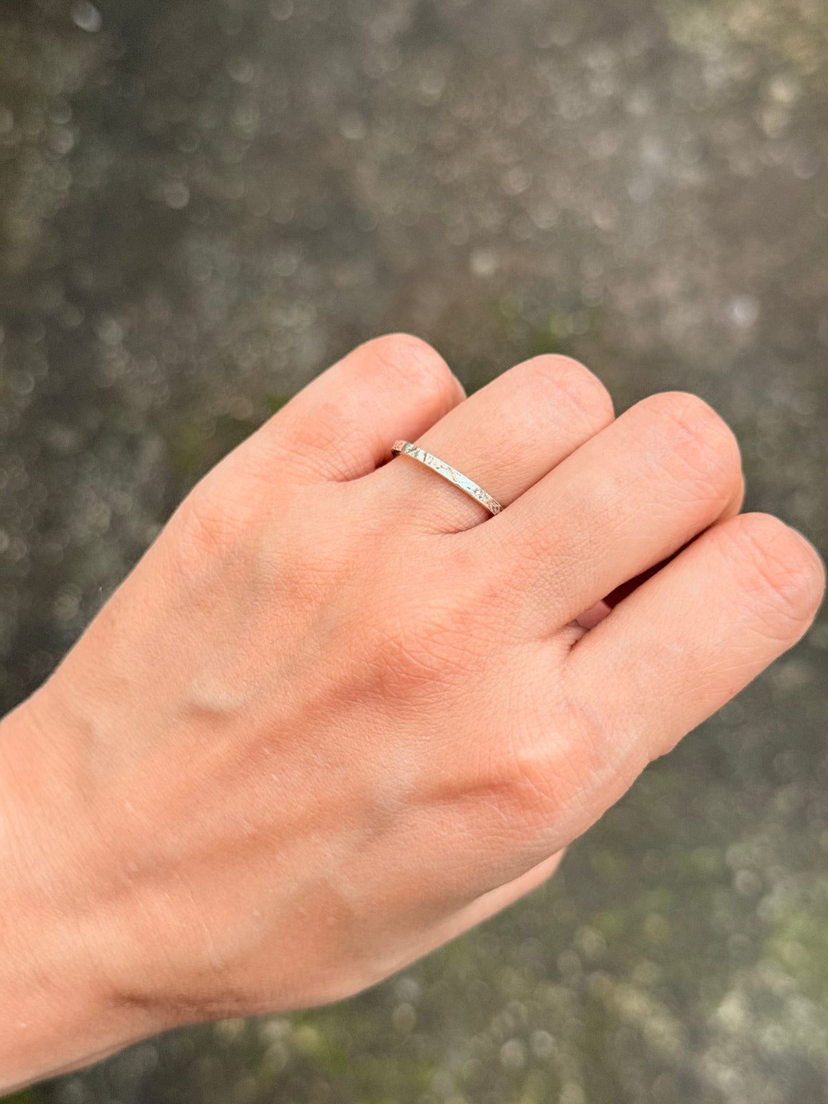 925 Sterling Silver Textured Minimal Stackable Daily Wear Band Ring