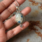 925 Sterling Silver K2 Jasper & Aquamarine Round Handcrafted One of a Kind Oval Pendant