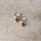 Brown Faux Pearl Charm 925 Sterling Silver Hoops