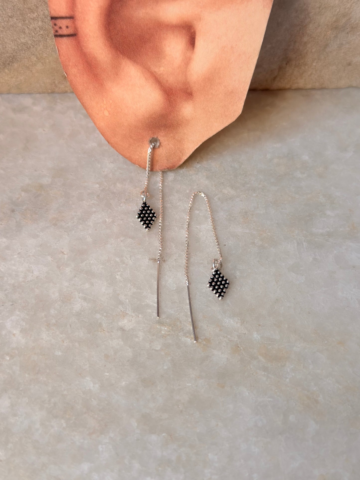925 Sterling Silver Tribal Rawa Handcrafted Threader/Sui Dhaga Earring