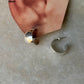 925 Sterling Silver Chunky Italian Big C Half Hoops Earrings