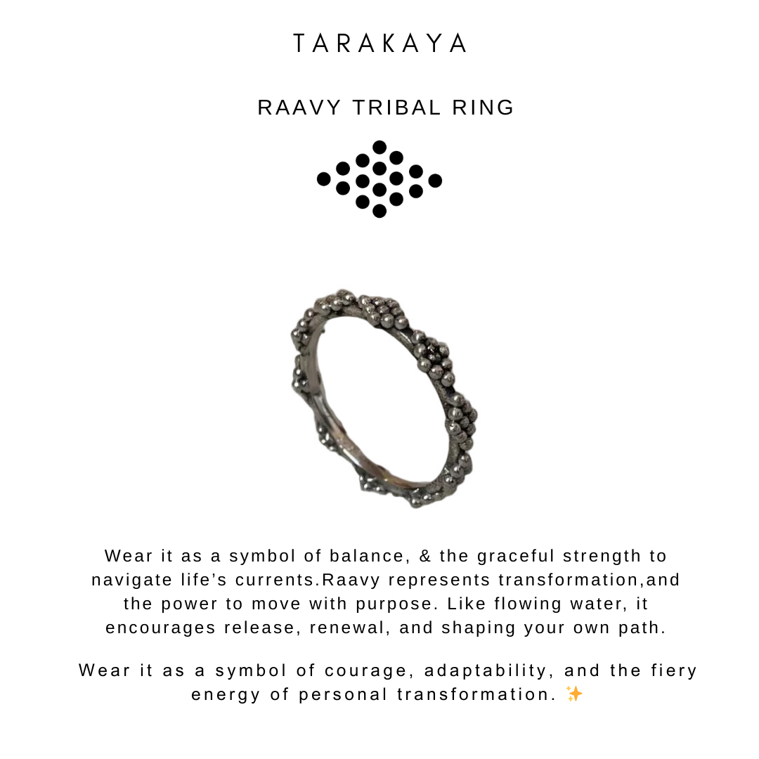 925 Sterling Silver Boho Raavy Tribal Stack Ring