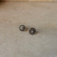 925 Sterling Silver Antique Plain Oxidised Boho Studs Earrings