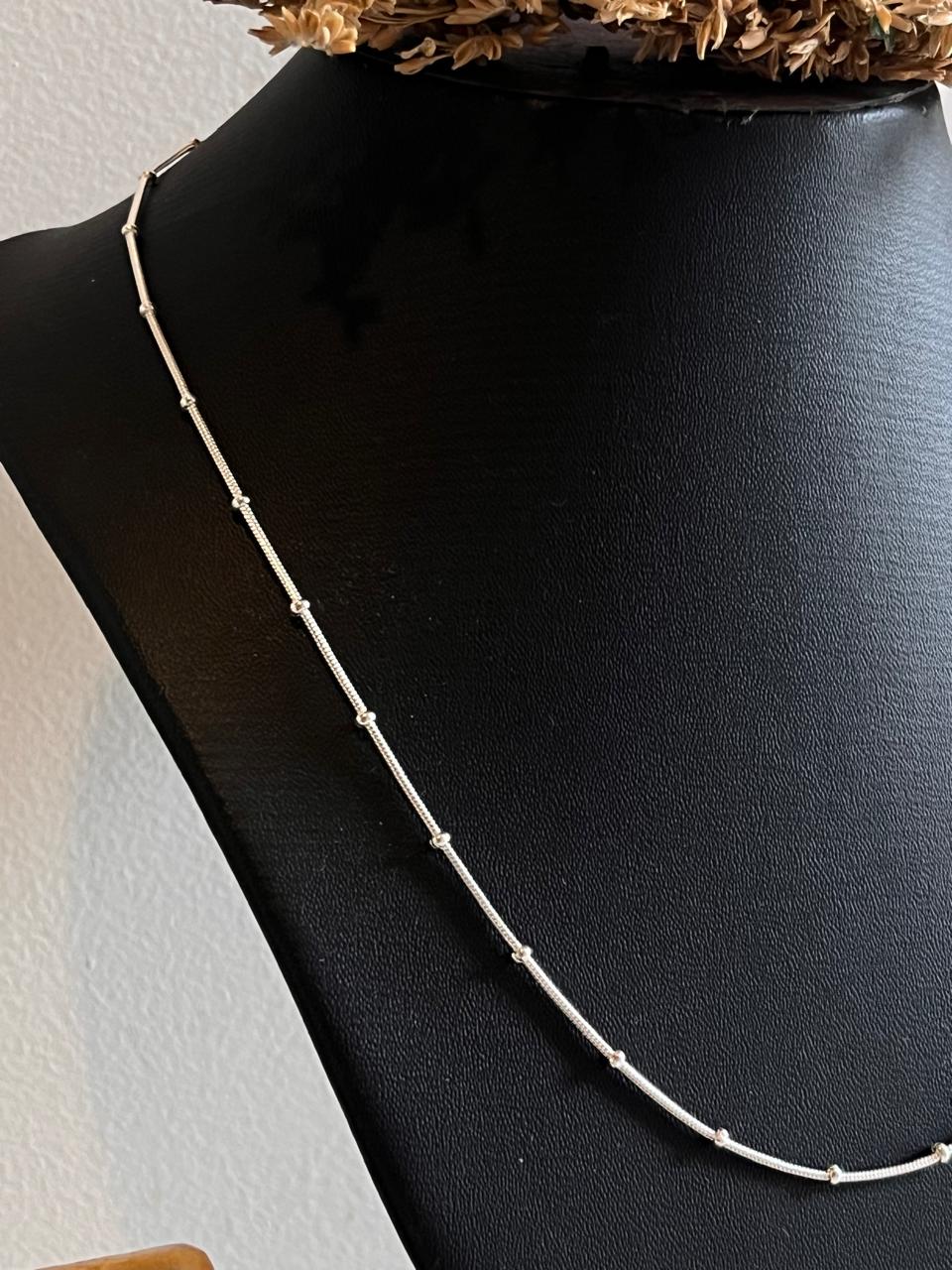 Silver snake chain with dotted detailing