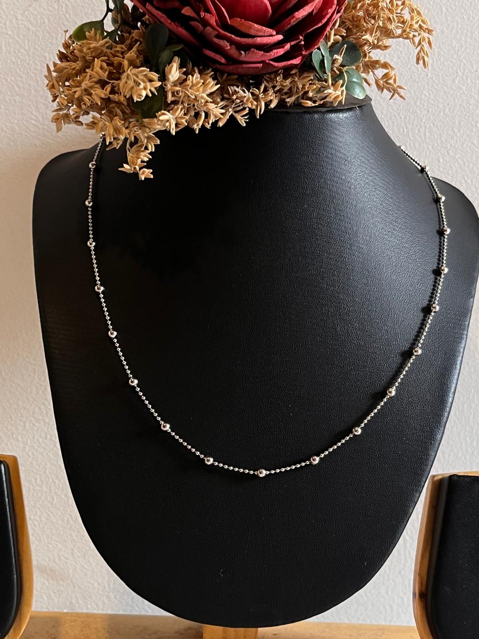 Sterling silver satellite chain with dot accents