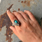 925 Sterling Silver Faux Turquoise Storage Ring