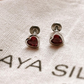 Stylish Pink CZ Heart Silver 5MM Stud Earrings