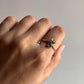 Crescent Moon Amethyst Ring in Silver for Positive Energy