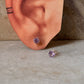 925 Sterling Silver Amethyst Round Cut 6MM Studs Earrings
