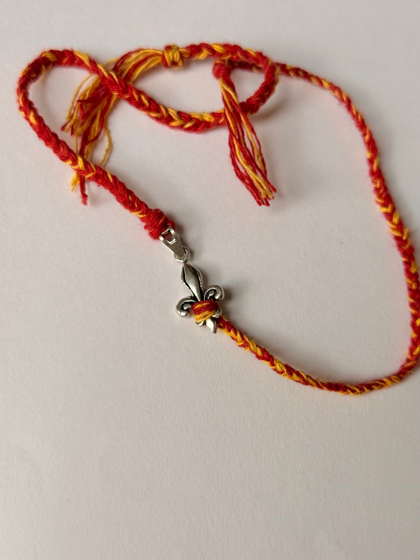 925 Sterling Silver Fleur De Lis Reusable as Pendant Handcrafted Rakhi