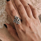 Timeless vintage 925 silver ring featuring detailed forest motifs