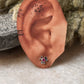 Ruby Lab Grown Flower 925 Sterling Silver Studs
