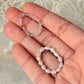 Natural Crystal Stretchy Fresh Water Pearl & Fluorite Rings