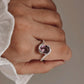 Sterling Silver Ring with Oval-Cut Faceted Amethyst and Cross Band Design