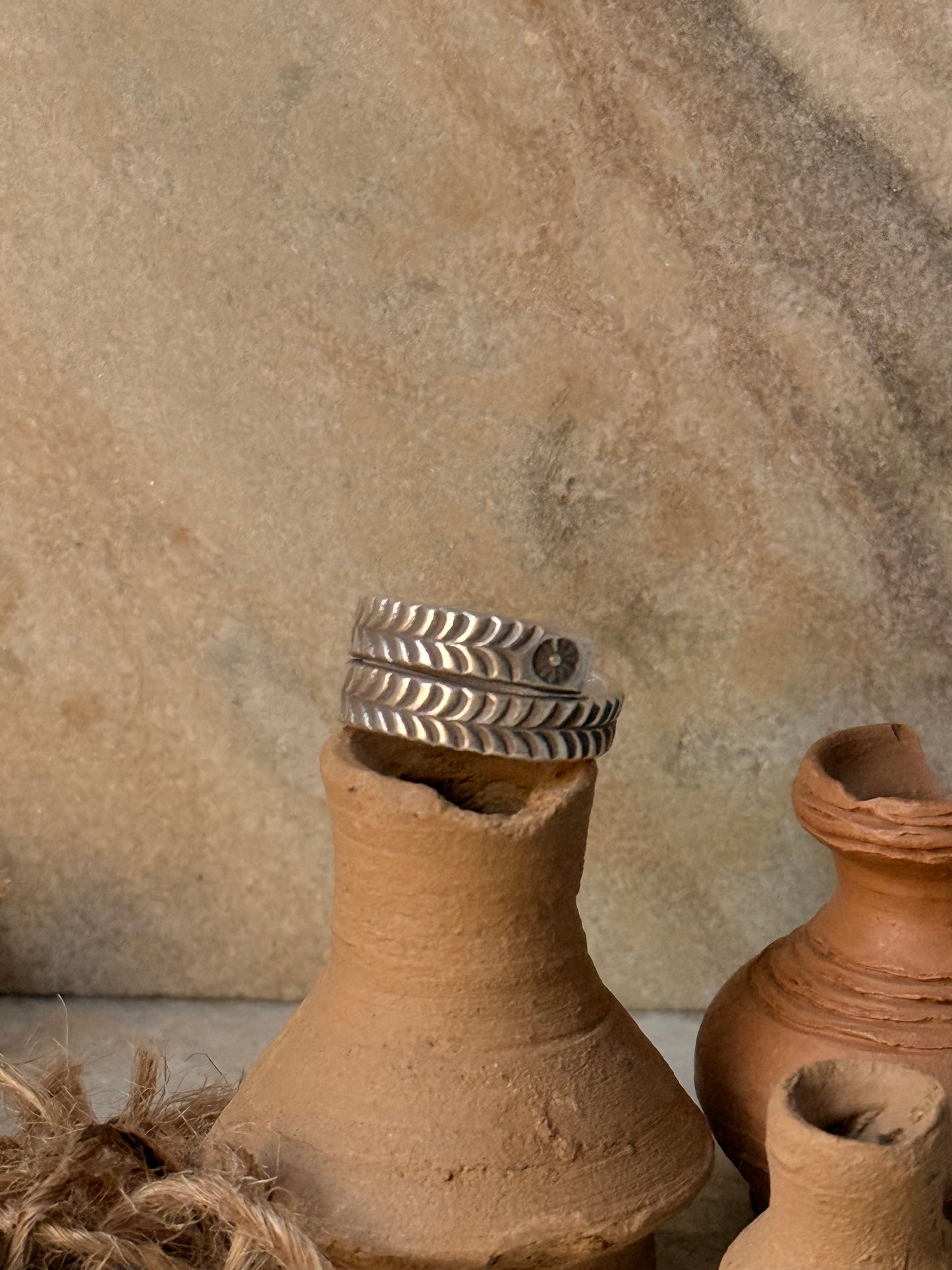 925 Sterling Silver Bohemian Hill Tribe Handcrafted Adjustable Ring