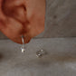 925 Sterling Silver Star Charm Italian Hoops