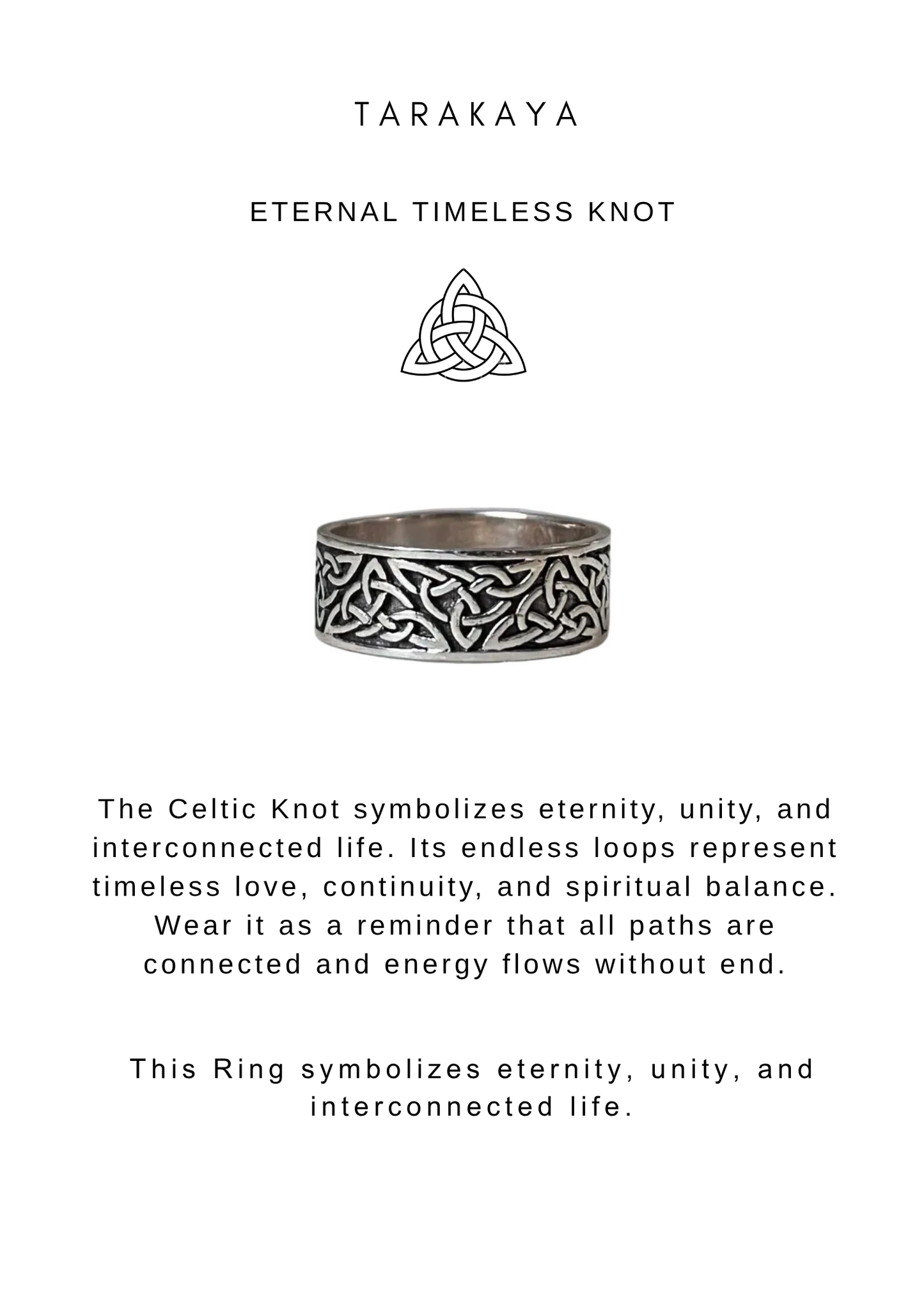 925 Sterling Silver Thick Trinity Boho Celtic Knot Band Unisex Daily Wear Ring