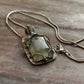 925 Sterling Silver Pherenite  Rectangle Wire Wrapped Handcrafted One of a Kind Pendant