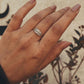 Antique Style Leaf Band Ring in Sterling Silver