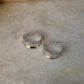 925 Sterling Silver Chunky Italian C Statement Half Hoops Earrings