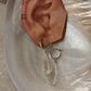925 Sterling Silver Clear Quartz Drop Carved Charm Italian Hoops Handcrafted