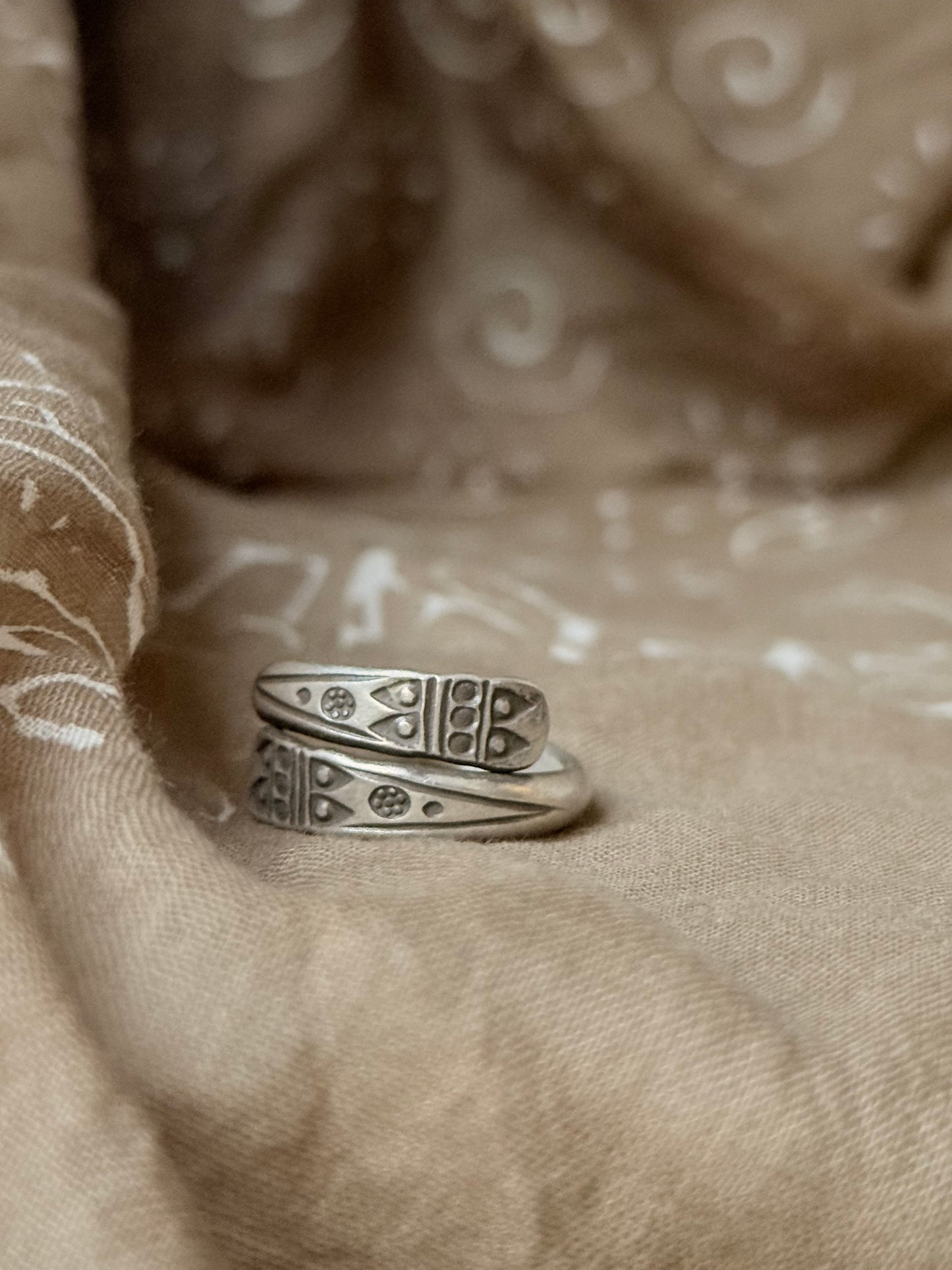 925 Sterling Silver Bohemian Hill Tribe Handcrafted Spirit Trail Adjustable Ring