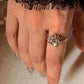 925 Sterling Silver Multi Tourmaline Flower Statement Ring