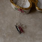 925 Sterling Silver Ballet shoe, Clear Quartz, Pink Tourmaline Charm