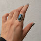 925 Sterling Silver Labradorite Oval Boho Ring