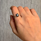 925 Sterling Silver Black Onyx Rectangle Contemporary Style Ring