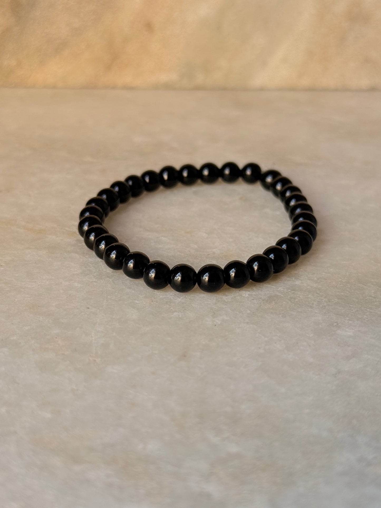 Natural Crystal Black Onyx 6mm Bracelet