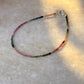 Multi Tourmaline 2mm Dark 925 Sterling Silver Anklet