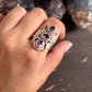 Amethyst 3 Stone Silver Ring for Bold Style 