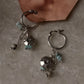 925 Sterling Silver Larimar, Turquoise, Dalmatian Jasper With Paper Clip Chain Earrings