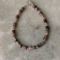 925 Sterling Silver Rhodonite Flat Tube Crystal Silver Balls Bracelet