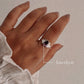 Handmade Amethyst Divine Lotus Ring in Silver 